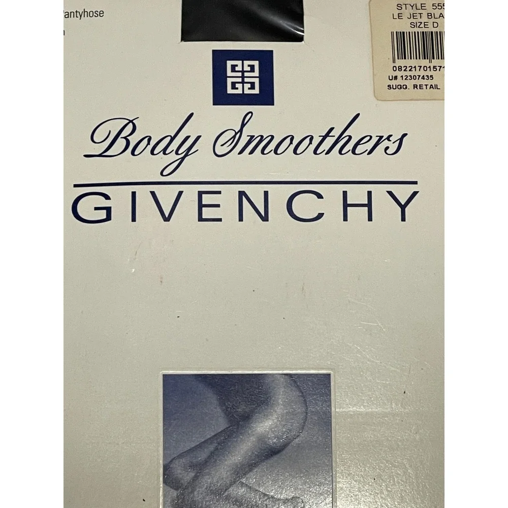 Givenchy Body Smoothers 555 Support Leg Pantyhose Le Jet Black Size D Vintage 96